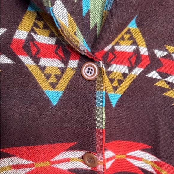 Womens woven Aztec hooded one sized fits most fringe hem poncho costal western - Picture 7 of 9